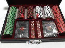 ULTRA RARE ODYSSEY GOLF LEATHER POKER CHIP SET WithCARDS, DICE & 200 CHIPS B-NEW