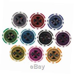Ultimate 14-gram heavyweight poker chips set of 1000 in acrylic display case