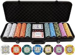 Ultimate 500-Piece Clay Poker Chips Set with Game Cards 13.5 Gram Excellence