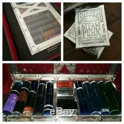 Unique Poker set made of K9 optical glass with box of steel and acryl