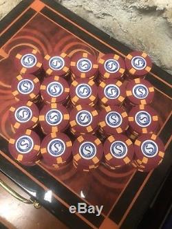 Used set of 200 (total) 5$ ASM/CPC Horse Head Mold Sandpiper Casino Poker Chips