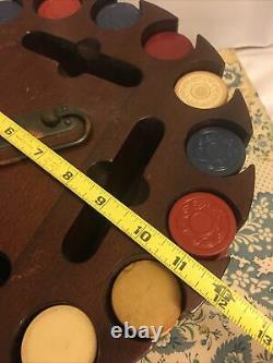 VINTAGE POKER CHIPs Carousel SET WITH Cover