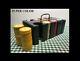 VINTAGE PORTABLE TRAVEL CLAY POKER CHIP SET LOCKING BOX WithBRASS HARDWARE & KEY