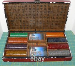 VINTAGE TRANSLUCENT POKER CHIPS SET, 320 Transparent POKER CHIPS Denominations
