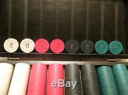 VINTAGE UNUSED (4) PLAYERS 400 CHIPS POKER SET BY Paulson Top Hat & Cane
