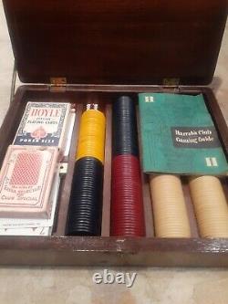 VINTAGEHarrah's ClubTahoe/RenoPOKER SET + caseCLAY/CERAMIC CHIPS+DICE+CARDS