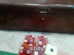 VINTAGEHarrah's ClubTahoe/RenoPOKER SET + caseCLAY/CERAMIC CHIPS+DICE+CARDS