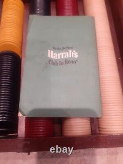 VINTAGEHarrah's ClubTahoe/RenoPOKER SET + caseCLAY/CERAMIC CHIPS+DICE+CARDS