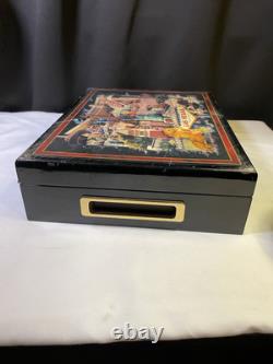 VTG Las Vegas Sign Hi-Gloss Wood Box Poker Chip Set 300 Ct. CASINO IMAGE CHIPS