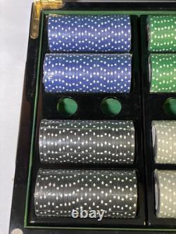 VTG Las Vegas Sign Hi-Gloss Wood Box Poker Chip Set 300 Ct. CASINO IMAGE CHIPS