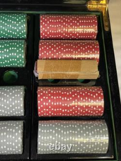 VTG Las Vegas Sign Hi-Gloss Wood Box Poker Chip Set 300 Ct. CASINO IMAGE CHIPS