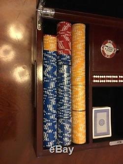 VTG World Poker Tour Chip Set Wood Case Dice Coasters Dealer Button