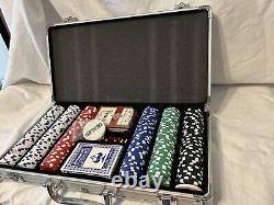 Vegas Brand Poker Chip Set with Aluminum Case Cards Casino Chips