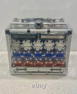 Vegas Style Hold'em Poker Chips Set 600 ct with Acrylic Case Trays, & Cards