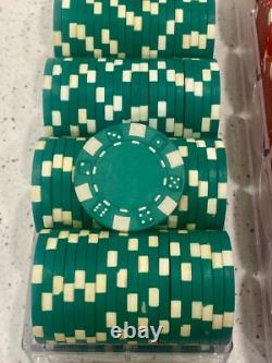 Vegas Style Hold'em Poker Chips Set 600 ct with Acrylic Case Trays, & Cards