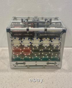 Vegas Style Hold'em Poker Chips Set 600 ct with Acrylic Case Trays, & Cards