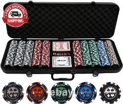 Versa Games 500 13.5G Pro Poker Clay Poker Chip Set Casino Quality Clay Poker