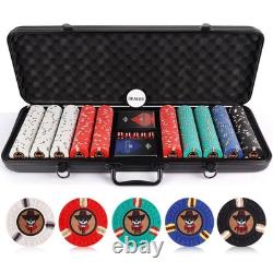 Versa Games 500 Poker Chips, Poker Chip Set Outlaw, 500 Piece Poker Set with