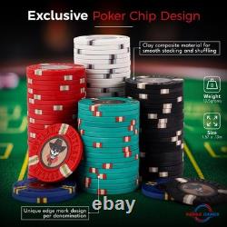 Versa Games 500 Poker Chips, Poker Chip Set Outlaw, 500 Piece Poker Set with