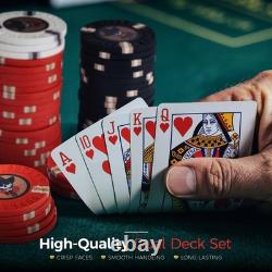 Versa Games 500 Poker Chips, Poker Chip Set Outlaw, 500 Piece Poker Set with