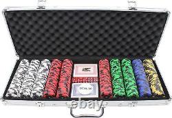 Versa Games 500pc Roman Times Clay Poker Chips Set 9.5g Pure Clay Poker Chip