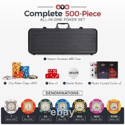 Versa Games Poker Chips Clay Poker Chips Set 13.5g 500 Piece Crown Casino