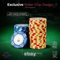 Versa Games Poker Chips Clay Poker Chips Set 13.5g 500 Piece Crown Casino