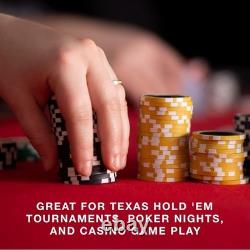 Versatile 1000 Poker Chip Set 14g Clay Chips with Removable Acrylic Tray Case