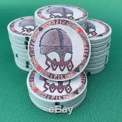 Viking Inspired Ceramic Poker Chip Set of 1,000 Chips with Carry Case