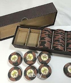 Vintage 1951 Binion's Horseshoe Club $5.00 Poker Chip Set of 100 Las Vegas NV