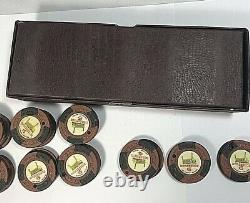 Vintage 1951 Binion's Horseshoe Club $5.00 Poker Chip Set of 100 Las Vegas NV