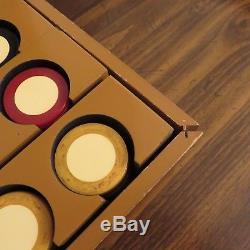 Vintage 299 Two Tone Inlaid Catalin Bakelite Poker chips in box caddy set
