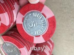 Vintage $5 North Shore Club Casino Chips circa 1960s Lake Tahoe, NV-set of 100