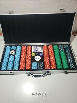 Vintage 680 POKER CHIP SET 12.5 Grams. Coin Inlayed Chips. From a Gambling Boat