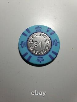Vintage 680 POKER CHIP SET 12.5 Grams. Coin Inlayed Chips. From a Gambling Boat