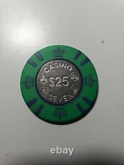 Vintage 680 POKER CHIP SET 12.5 Grams. Coin Inlayed Chips. From a Gambling Boat