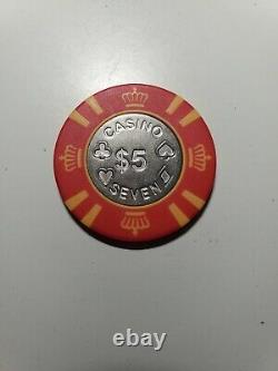 Vintage 680 POKER CHIP SET 12.5 Grams. Coin Inlayed Chips. From a Gambling Boat