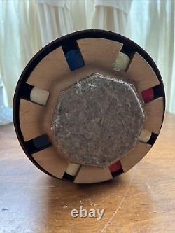 Vintage 8 Inch Wood Poker Set Round With Approx. 200 Bakelite /Celluloid Chips