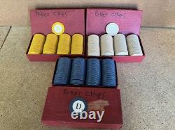 Vintage Abercrombie & Fitch 300 Pc Poker Chip Set Monogrammed D C07