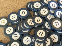 Vintage Abercrombie & Fitch 300 Pc Poker Chip Set Monogrammed D C07