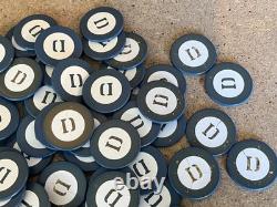 Vintage Abercrombie & Fitch 300 Pc Poker Chip Set Monogrammed D C07