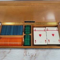 Vintage Abercrombie & Fitch Made in Italy Poker Baccarat Set withbakelite chips