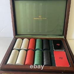 Vintage Abercrombie & Fitch Poker Chip Gaming Boxed Set Complete W Card Desks