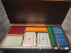 Vintage Abercrombie & Fitch Poker Game Set With Bakelite Chips Made in Italy