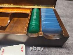 Vintage Abercrombie & Fitch Poker Game Set With Bakelite Chips Made in Italy