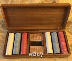 Vintage Aladdin Hotel And Casino Poker Chip Set With Wooden Box