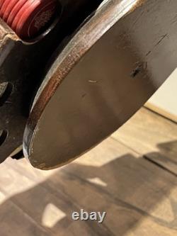 Vintage Antique Early 1900s Wooden Swivel Poker Set With 230+ Clay Chips & 2 Decks