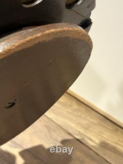 Vintage Antique Early 1900s Wooden Swivel Poker Set With 230+ Clay Chips & 2 Decks