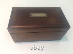 Vintage Antique Poker Chip Set In Original Mahogany Box Case Antique