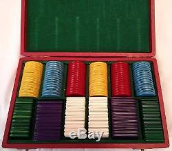 Vintage, Antique, Rare, Italian, Poker Chip set and Plaques. Case included
